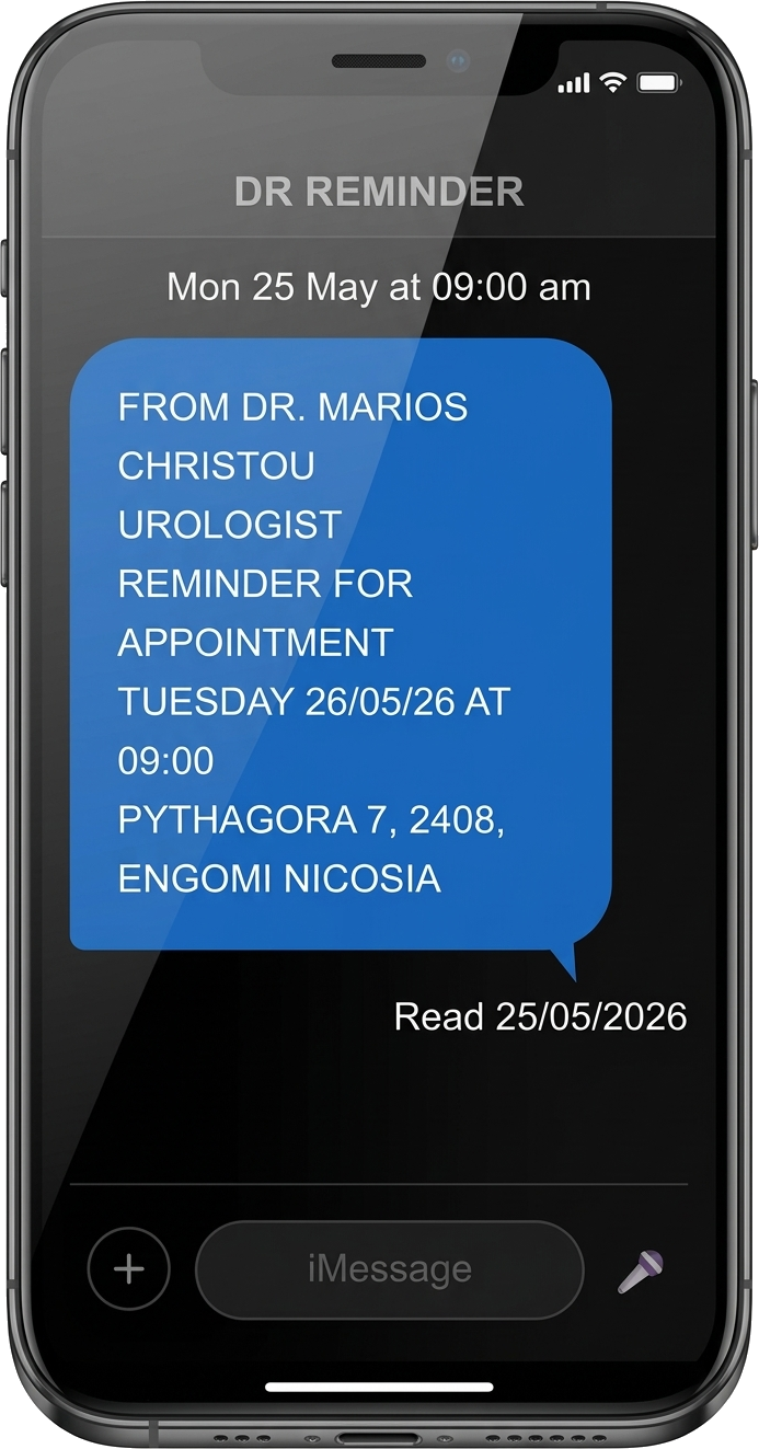 Παράδειγμα SMS υπενθύμισης στα Αγγλικά